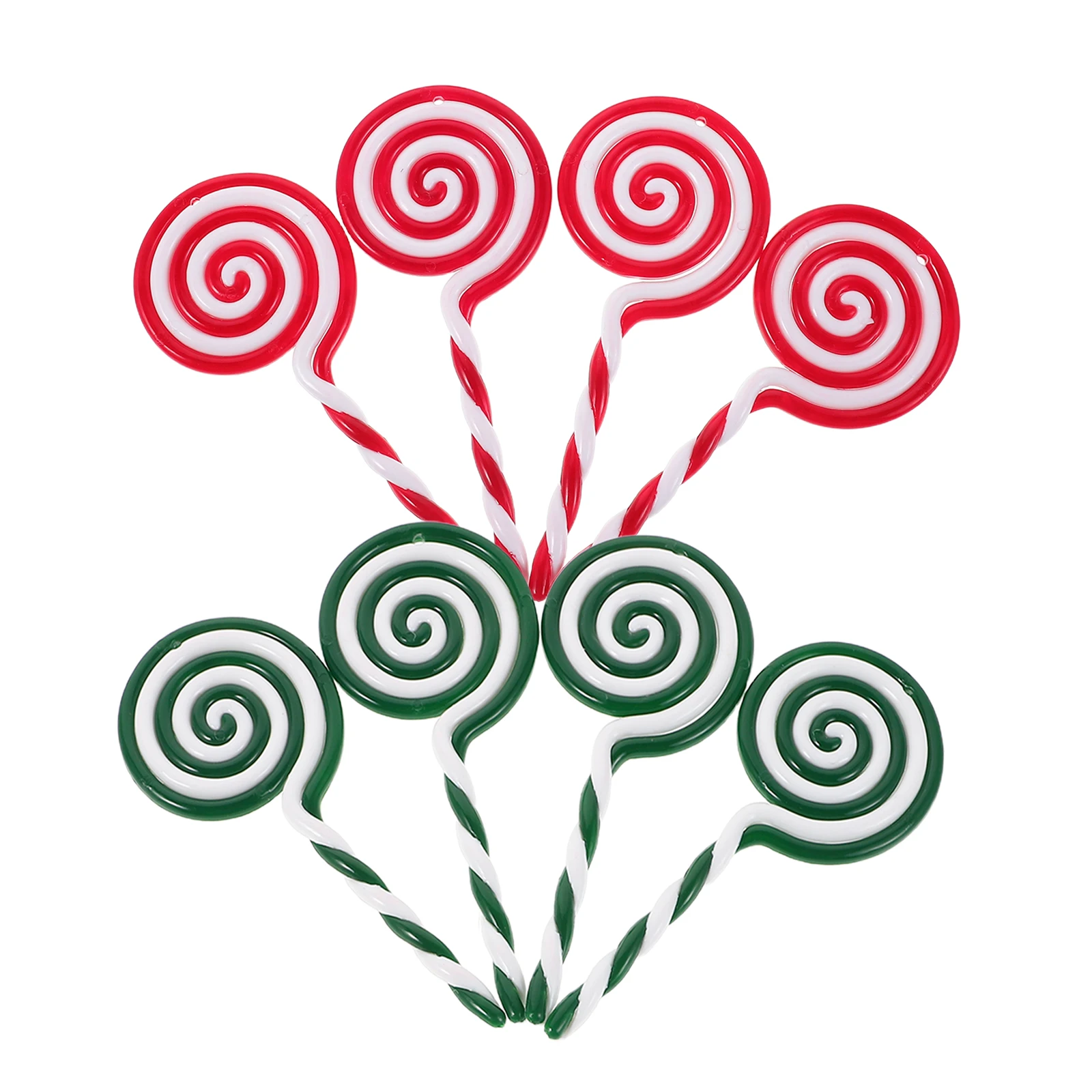 

8Pcs Christmas Tree Candy Ornaments Red White Hanging Lollipop Decor Festive Holiday Pendant for DIY Craft Party Favors