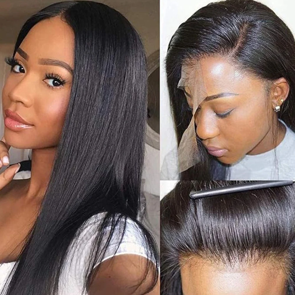 

13x4 HD Lace Closure Wigs Human Hair Straight HD Lace Front Wigs Human Hair Pre Plucked 180 Density 100% Human Hair Wigs