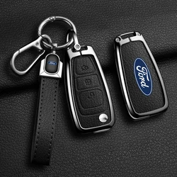 Zinc Alloy Key Cover Case Shell For FORD C-MAX FOCUS RS ST Fiesta Hatch 2011 2012 2013 2018 Car Keychain Key Cover Cap Holder