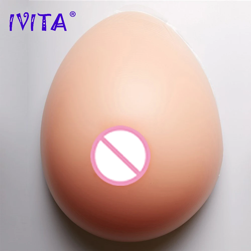 IVITA 100% Full Silicone Breast Forms Realistic Silicone Fake Chest 4 Sizes Choices Boobs for Crossdresser Transgender Shemale