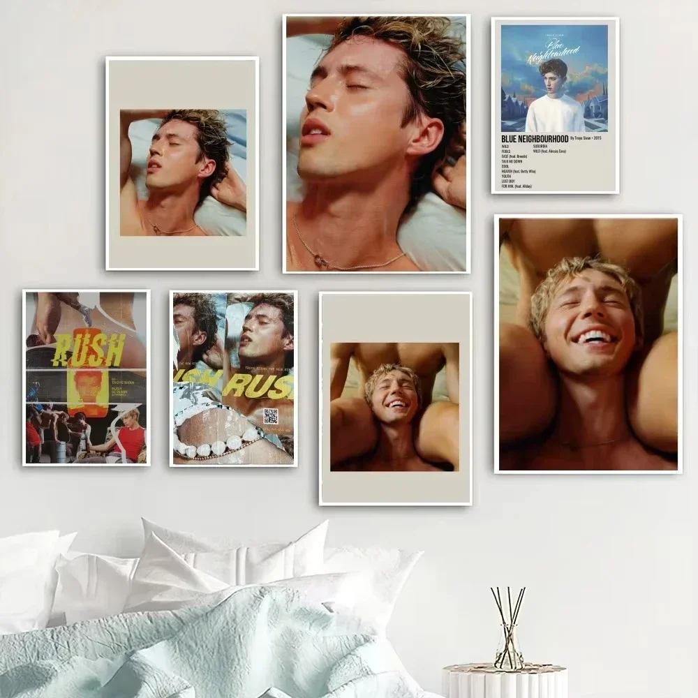 Póster de álbum de cantante Troye Sivan, decoración del hogar, sala de estar, dormitorio, arte estético, pegatinas de pintura de pared