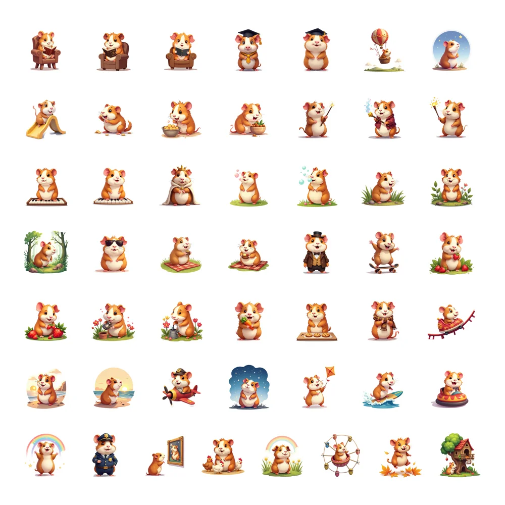 50pcs   Animal Sticker   Diary   Water Bottle Sticker   Cute   for DIY   Gift Kids