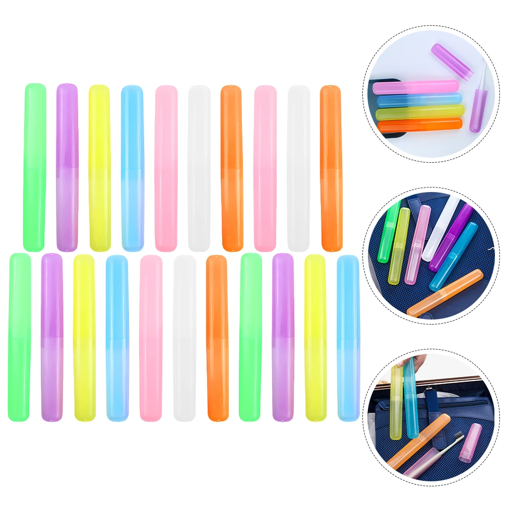 

21pcs Case Color Portable Storage Toothbrush ganizer Boxes for Travel Camping PP Material Keeps Clean ganizers