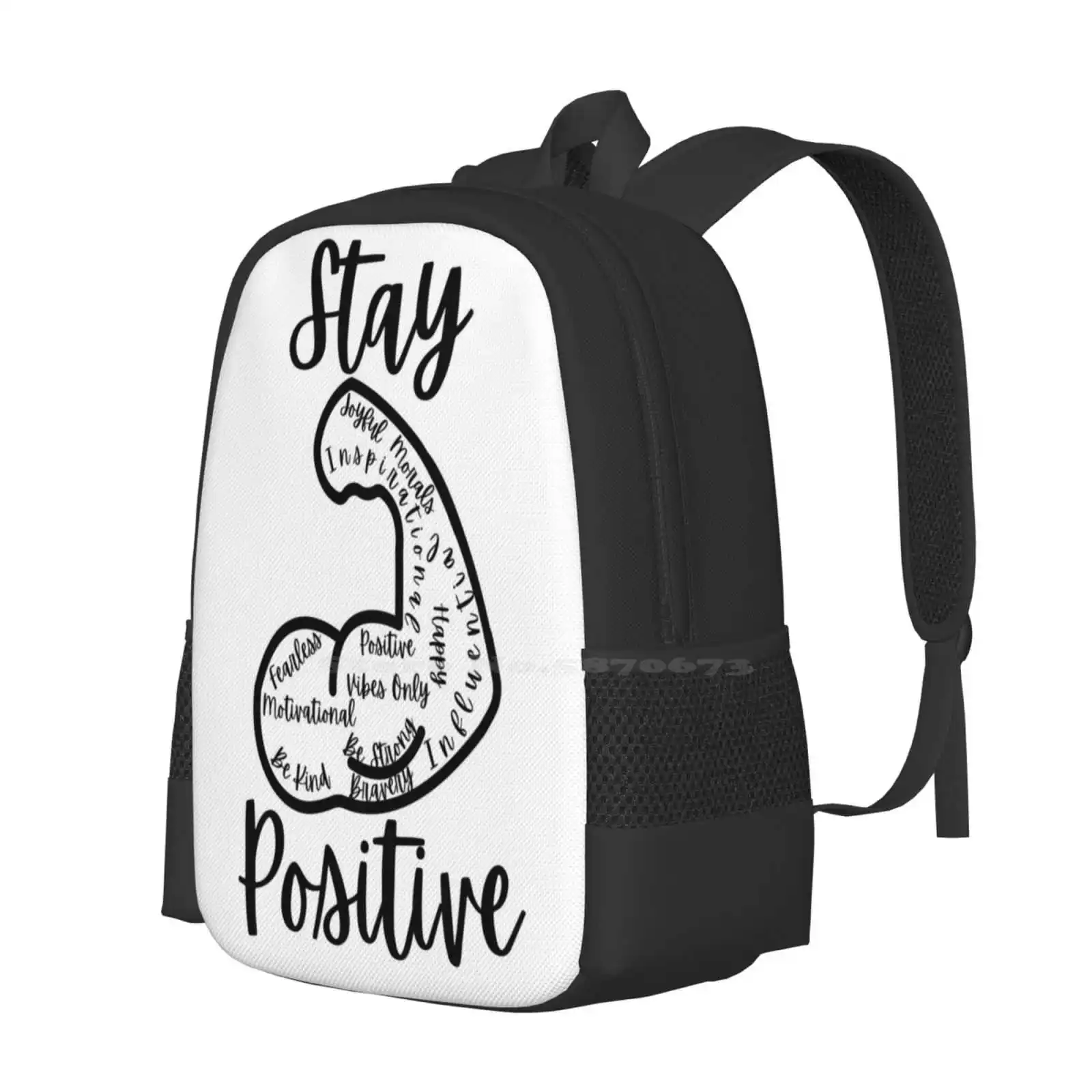 Mochilas para adolescentes escolares, meninas viagem sacos, citação inspirada, provérbios inspirados, ficar forte e positivo