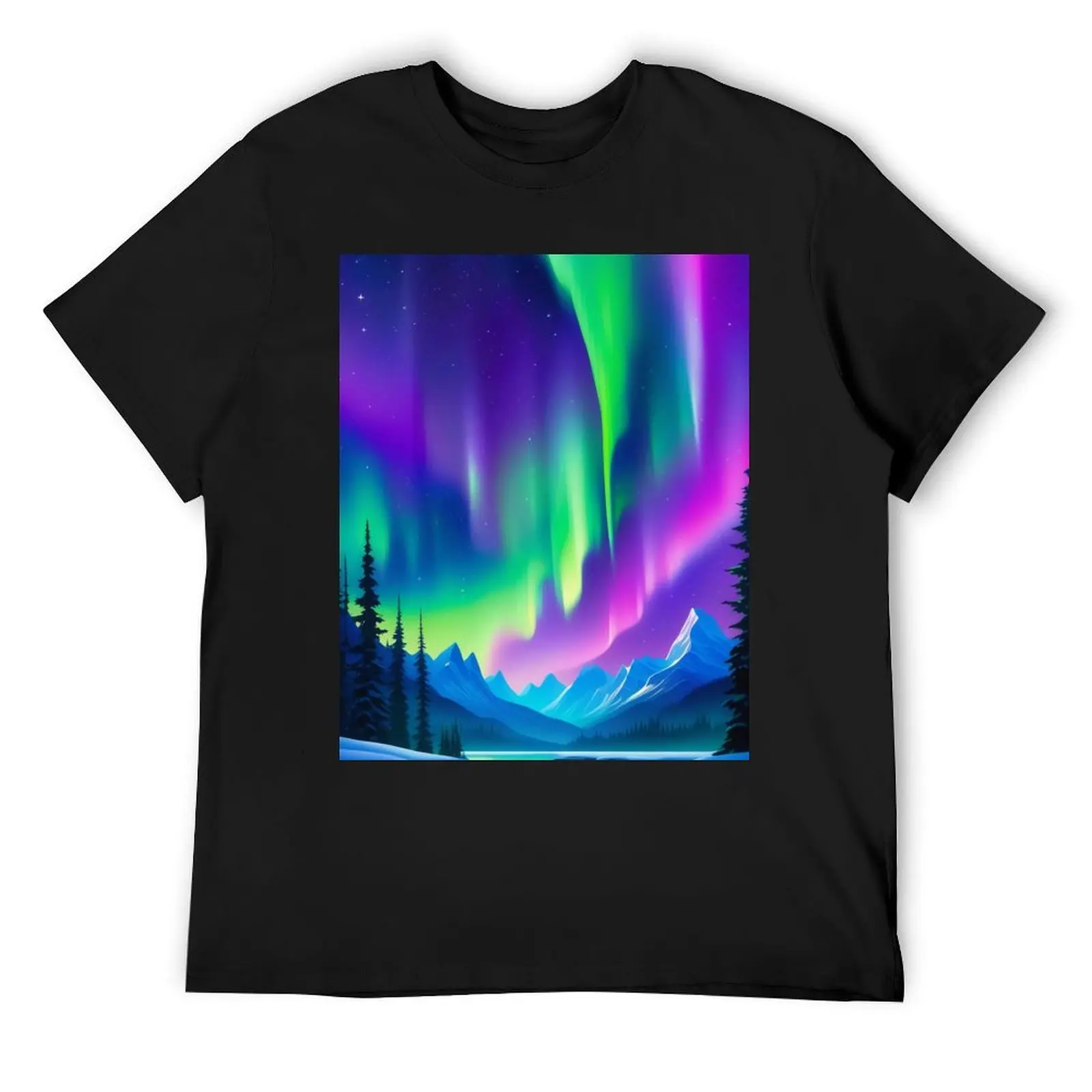 Aurora, The Northern lights T-Shirt anime t shirts summer tops Men's t-shirt