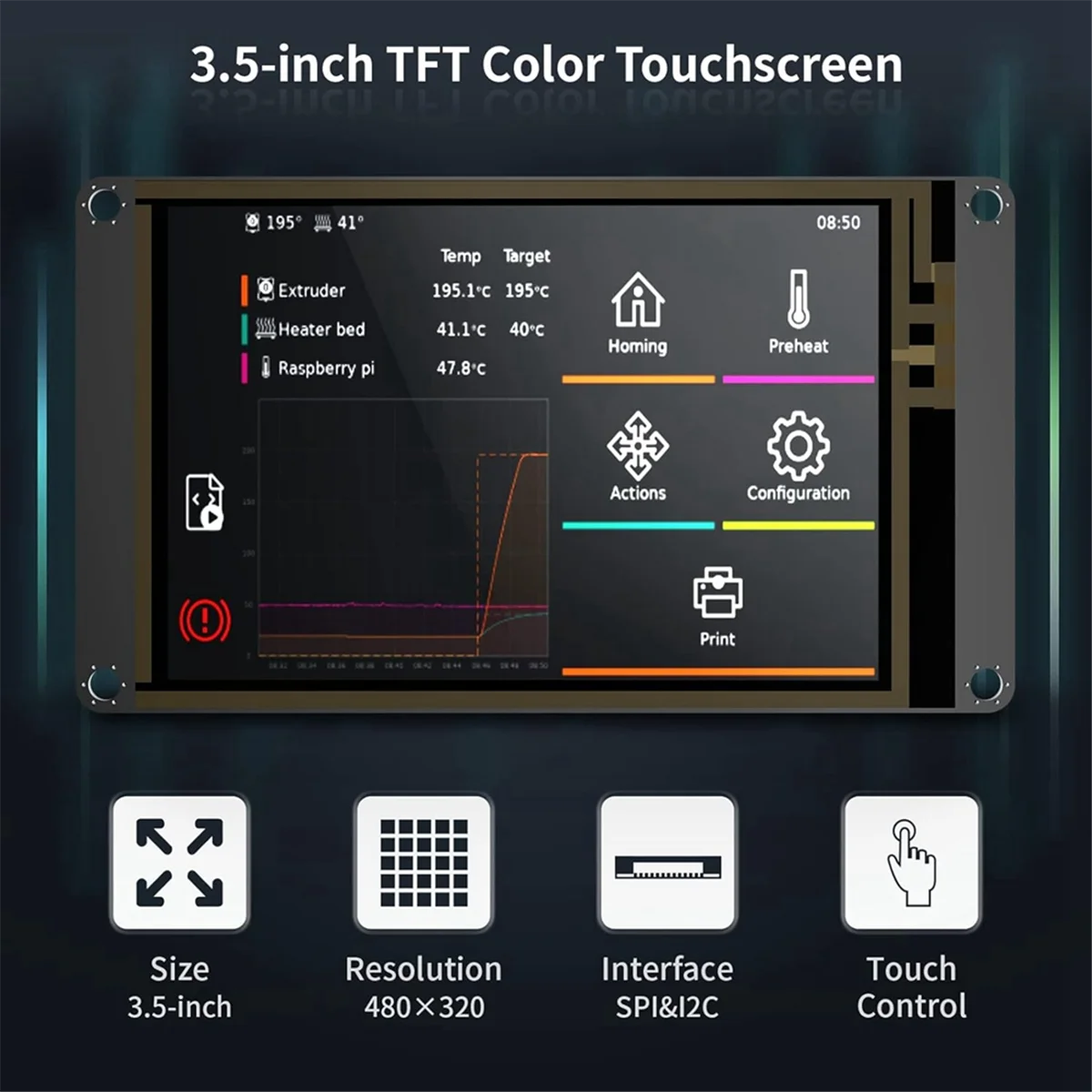 TFT35 SPI V2.1 Graphic Smart Display Compatible BTT Manta M8P/M4P/M5P, Manta E3EZ Control Board