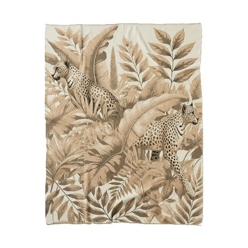 Luxury Leopard Knitted Blanket Jungle Bedspread Modern Decorative For Sofa Throw Warm Living Room Bedding Home Decorations