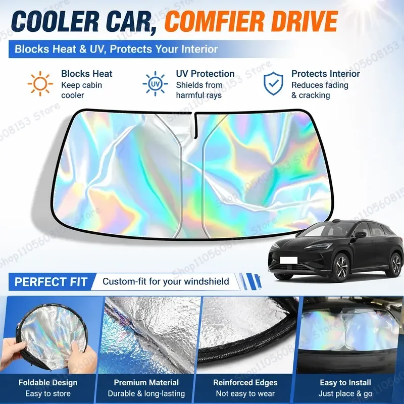 

For BYD Sealion Foldable Front Windshield Sun Shade UV Reflective Car Sunshade Interior Protection Accessory Heat Blocking