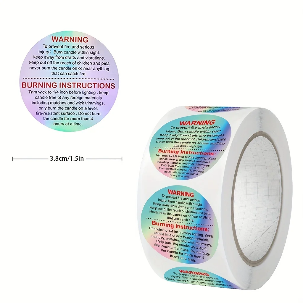 500pcs Wax Melt Warning Labels,candle Jar Containers Stickers,candle Jar Tin Container Wax Melt Safe Stickers,candle Making Supplies 1.5 X 1.5inch