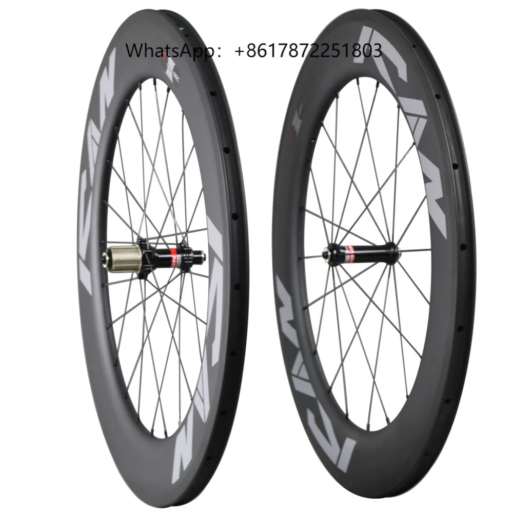 

700C Bicycle Parts 86mm Rims Carbon Fiber Ican Bikes Racing Wheels with Novatec QR Hub