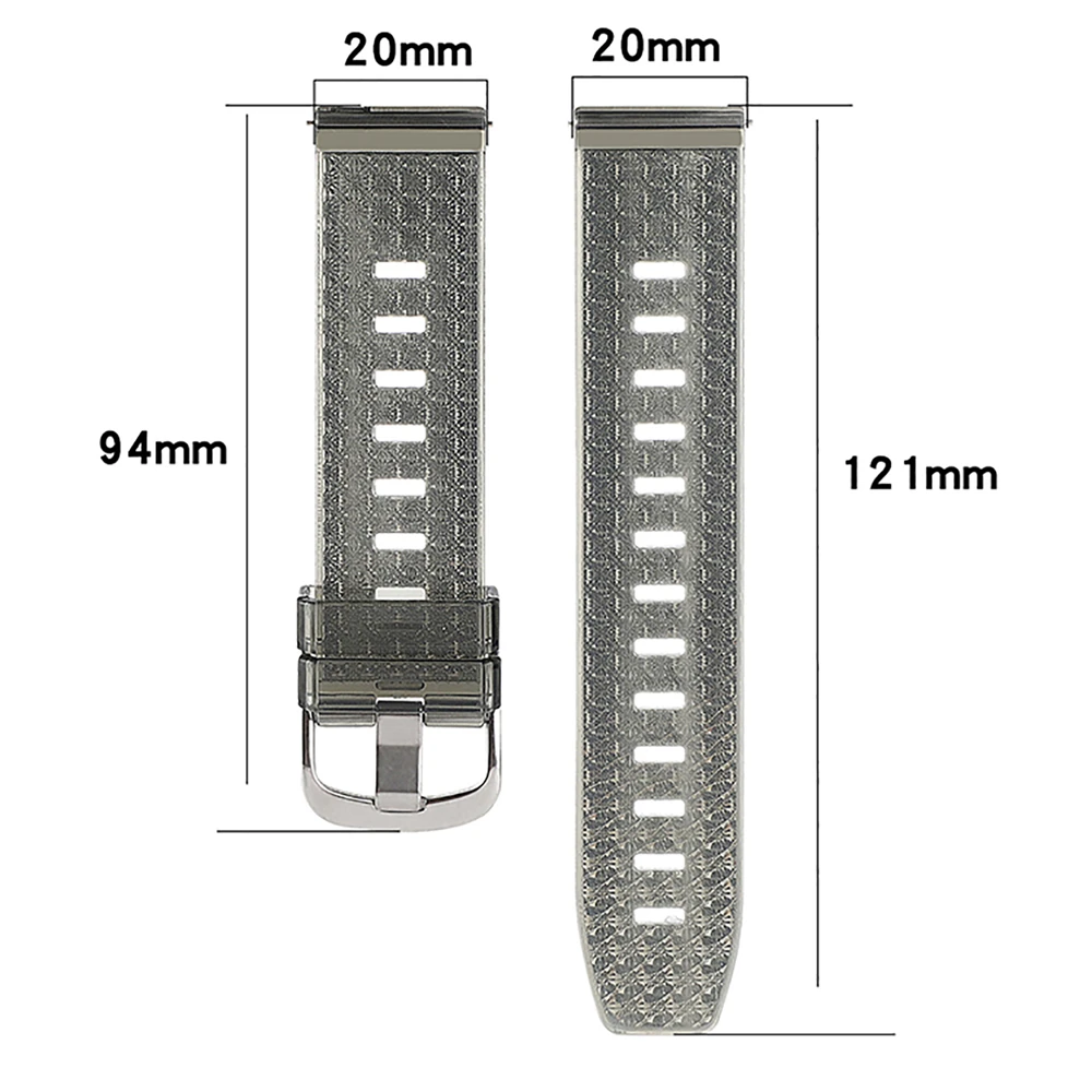 20mm TPU Shiny Strap Transparent Colorful Wristband Sparkled In Light For Samsung Watch 5/ 5pro/ 4/ 4classic For Huami/Garmin