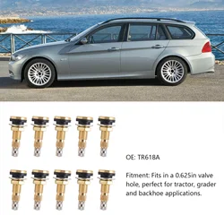 10pcs Air Liquid Tubeless Tire Valve Stem Brass 1 7/8in TR618A For Tractor 0.625in Valve Hole