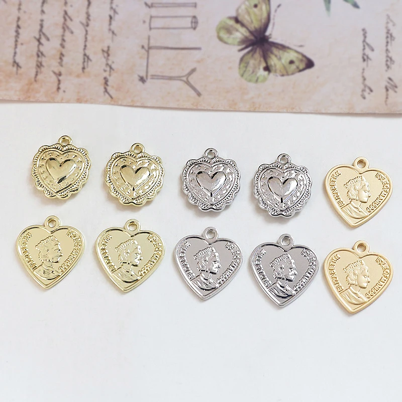 1pcs European Retro Beauty Head Love Alloy Wild Pendant Diy Handmade Jewelry Earrings Necklace Accessories Material Charms