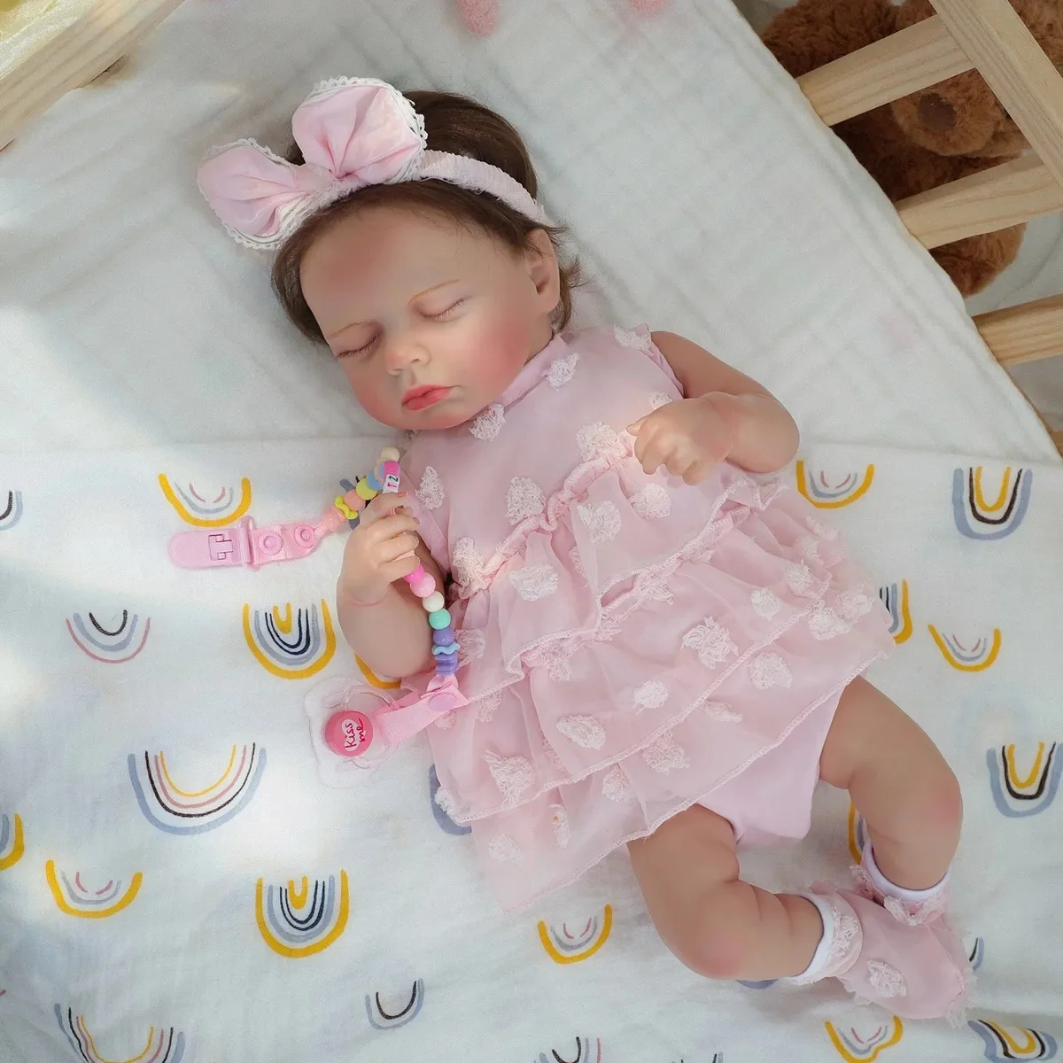 Realistische 20 inch 50 cm geschilderde herboren babypop Loulou handgemaakte 3D geschilderde zichtbare bloedvaten BeBe pop verjaardagscadeau