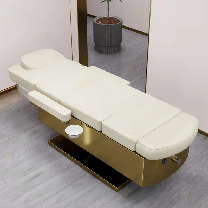 Head, foot, facial eyelash spa beauty salon bed, hair washing electric massage table bed