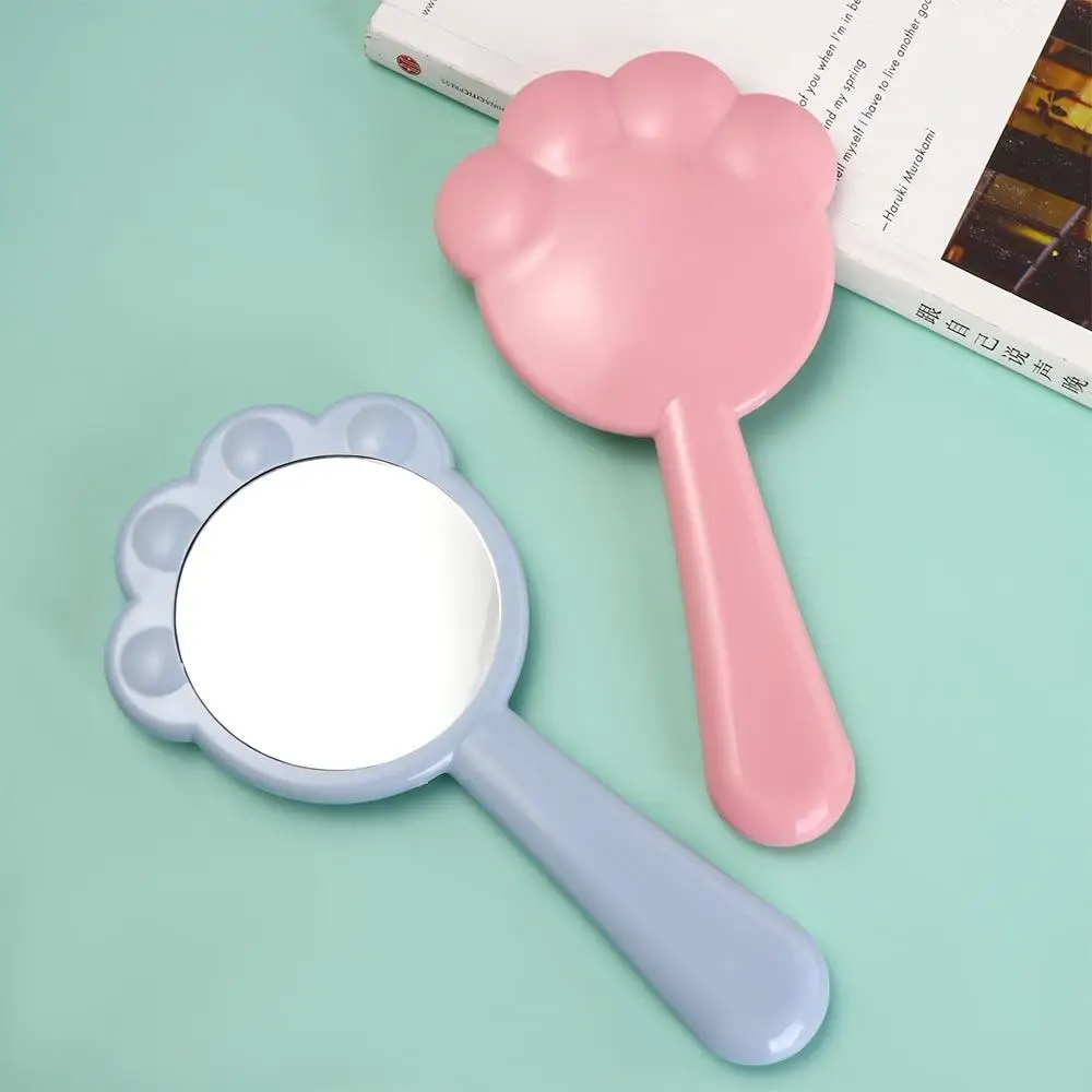 Miroir de Maquillage Polyvalent en Forme de Patte de Chat, Accessoire de Vanité Cosmétique, Portable et Mignon