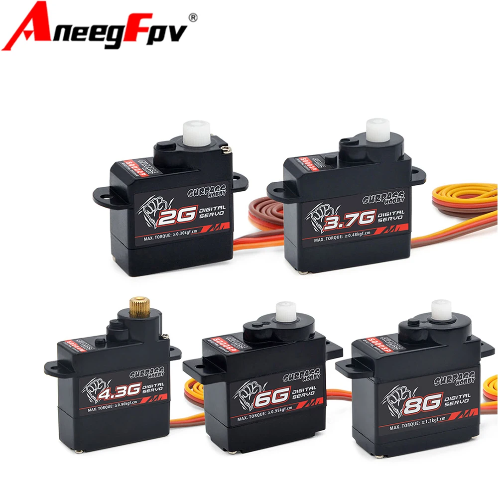 تجاوز هواية 8g 6g 2g 4.3g 3.7g مايكرو الرقمية أجهزة صغيرة معدنية وبلاستيكية ل Rc الطائرة بدون طيار سيارة روبوت ثابتة الجناح