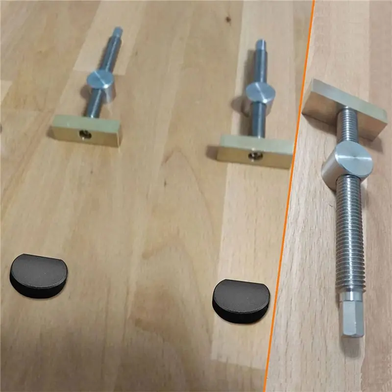 ABGH-4Set Woodworking Bench Dog Clamps With Bench Dog Stop Sets, Clamp Fixture Vise Benches Joinery Carpenter Tools(20Mm) B