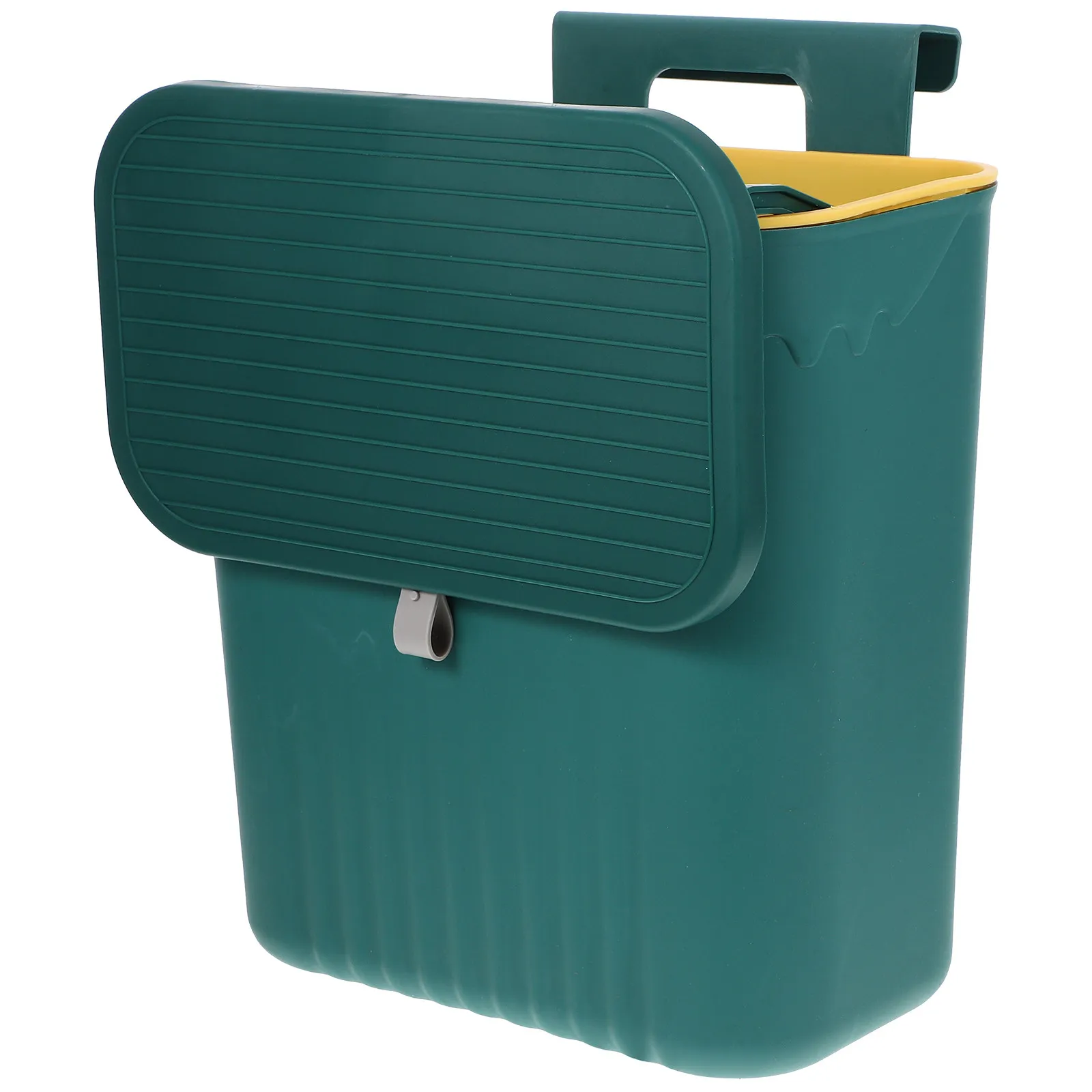 Hanging Compost Bin Small Space Friendly Large Capacity Kitchen Trash Can Flip Lid Sliding Cover Adhesive Hook Mount Cabinet