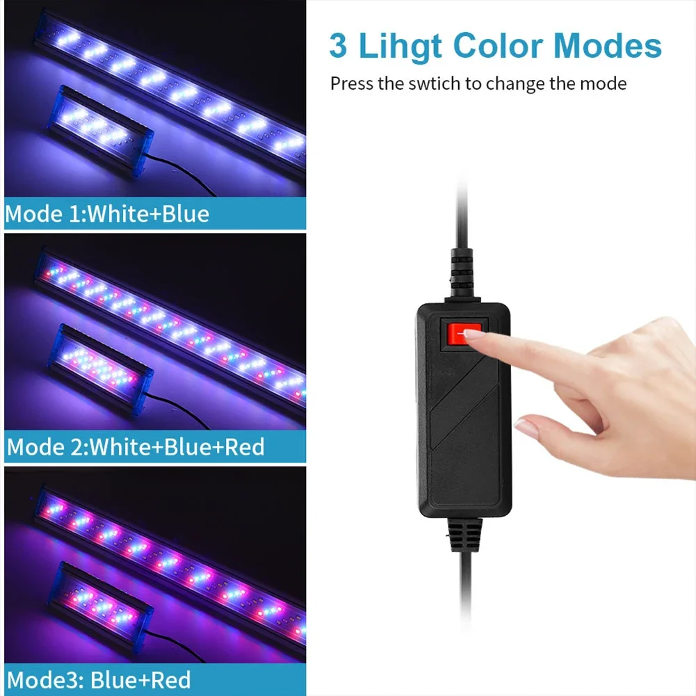 90-260V Aquarium Lamp 3 Mode Adjustment LED Fish Tank Slim Clip Landscaping Lighting EU Aquatic Pet Supplies Products