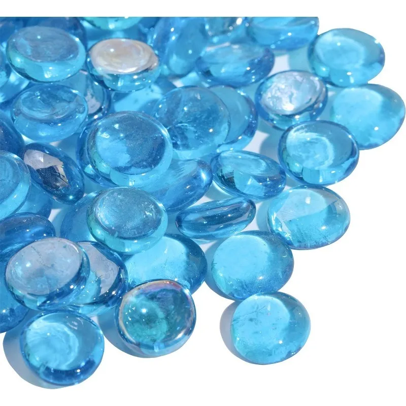 Reflective Tempered Fire Glass Amber Yellow for Fire Pit Fireplace 1/2 Inch 10 Lbs