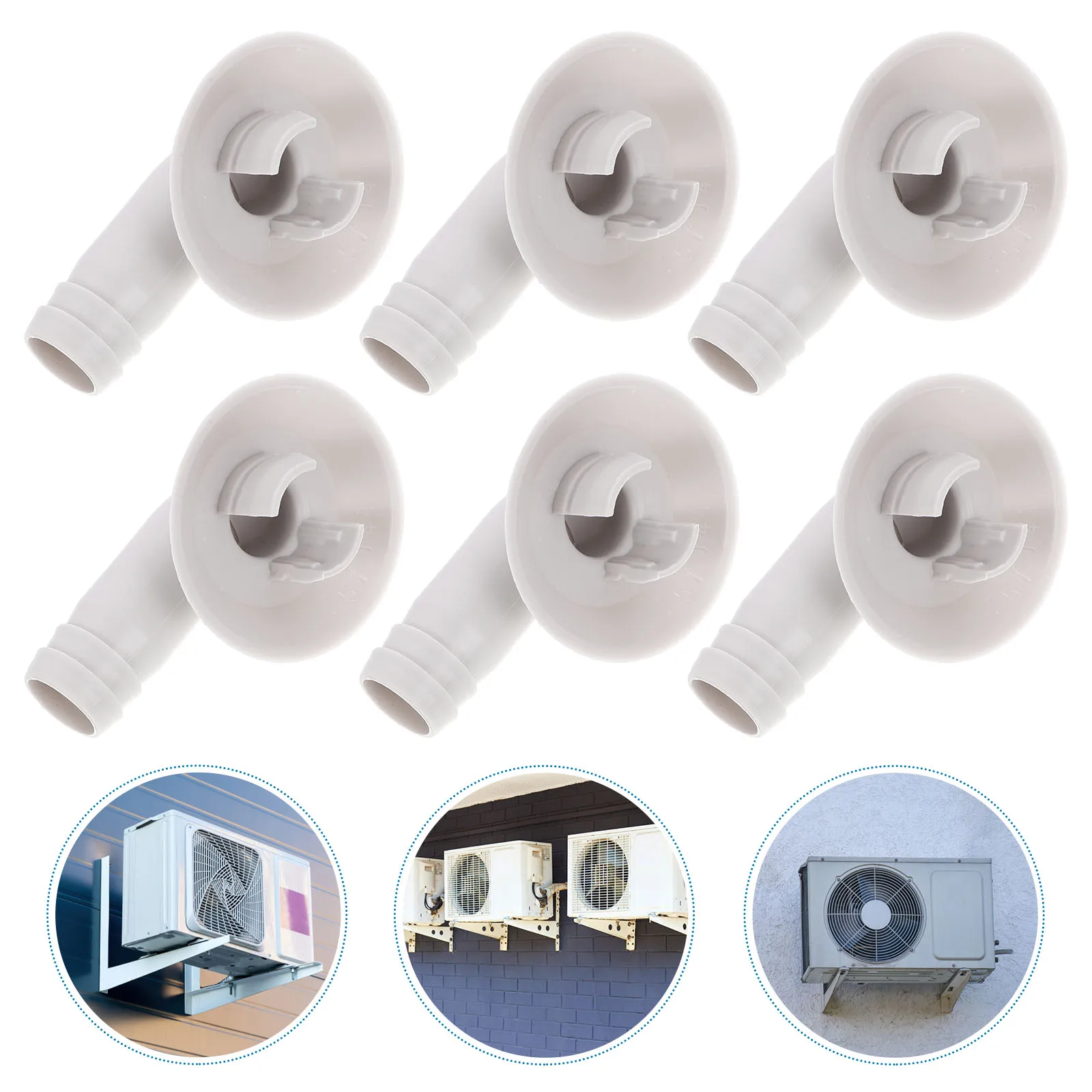 6 pz Connettore di Scarico Per Condizionatore D'aria Riutilizzabile Condensato Drenaggio Aria Condizionata Raccordi Per Tubi Flessibili Adattatore Raccordo A Gomito Ac