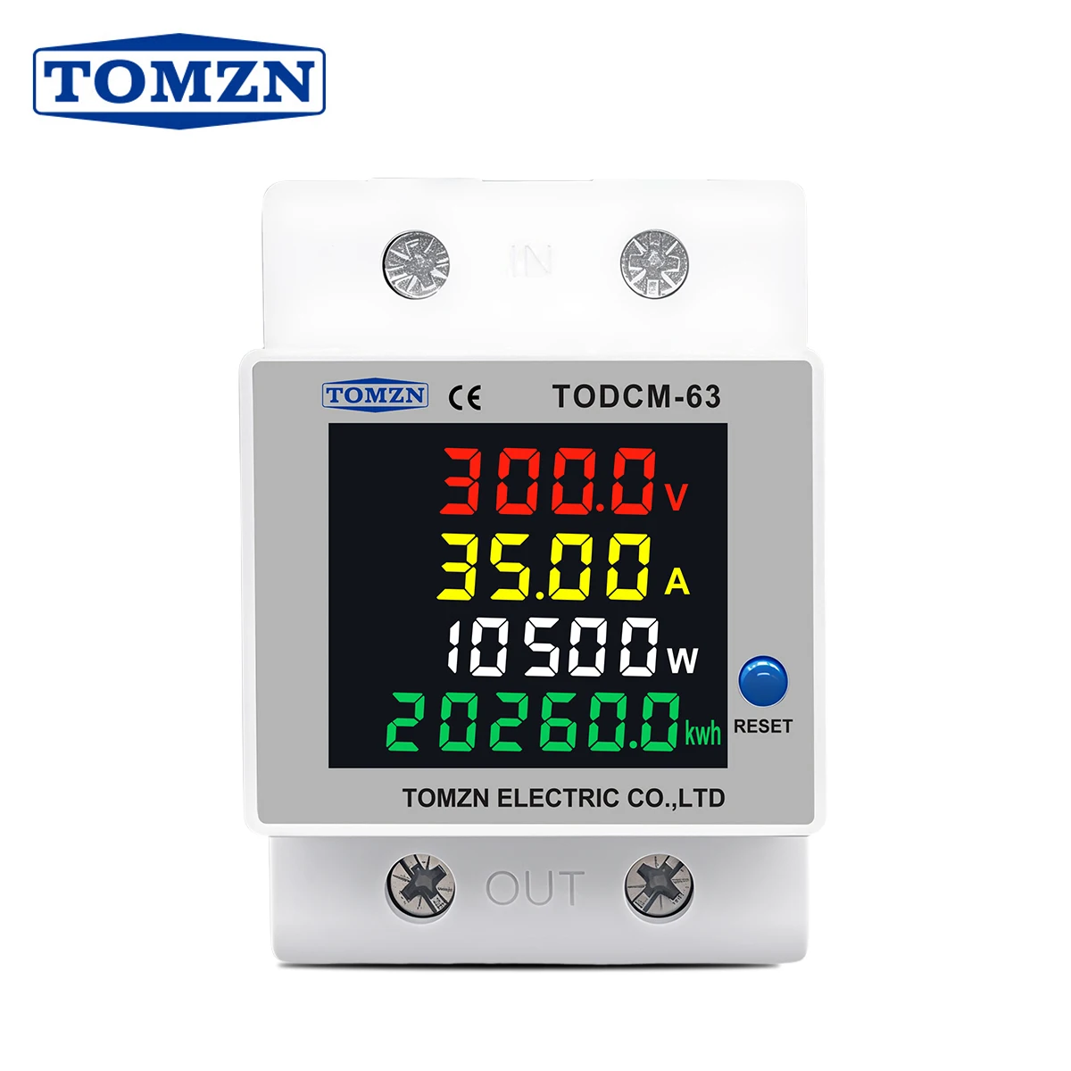 Medidor de Energia DC TOMZN 14-600V 63A, Voltímetro, Amperímetro, Medidor Digital de Potência 4 em 1, Monitor de Energia Solar PV, Reset kWh