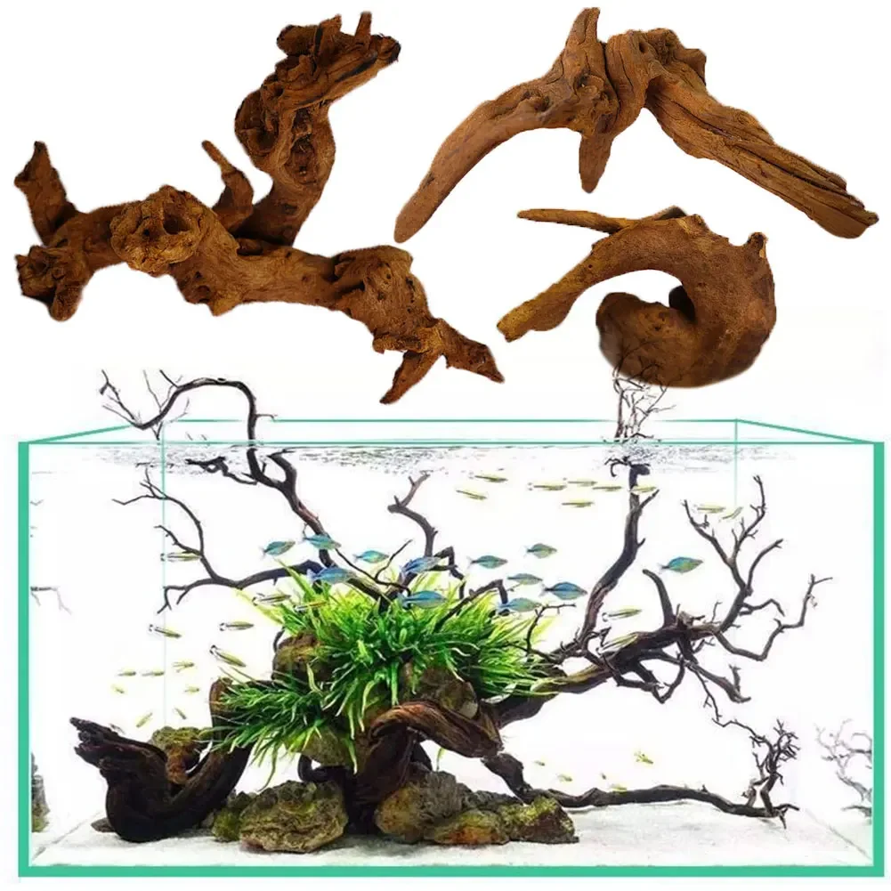 1Pcs Natural Tree Trunk Aquarium Decoration Wood Artwork Decor Landscaping Ornaments Decor Fish Tank Background Moss Decor