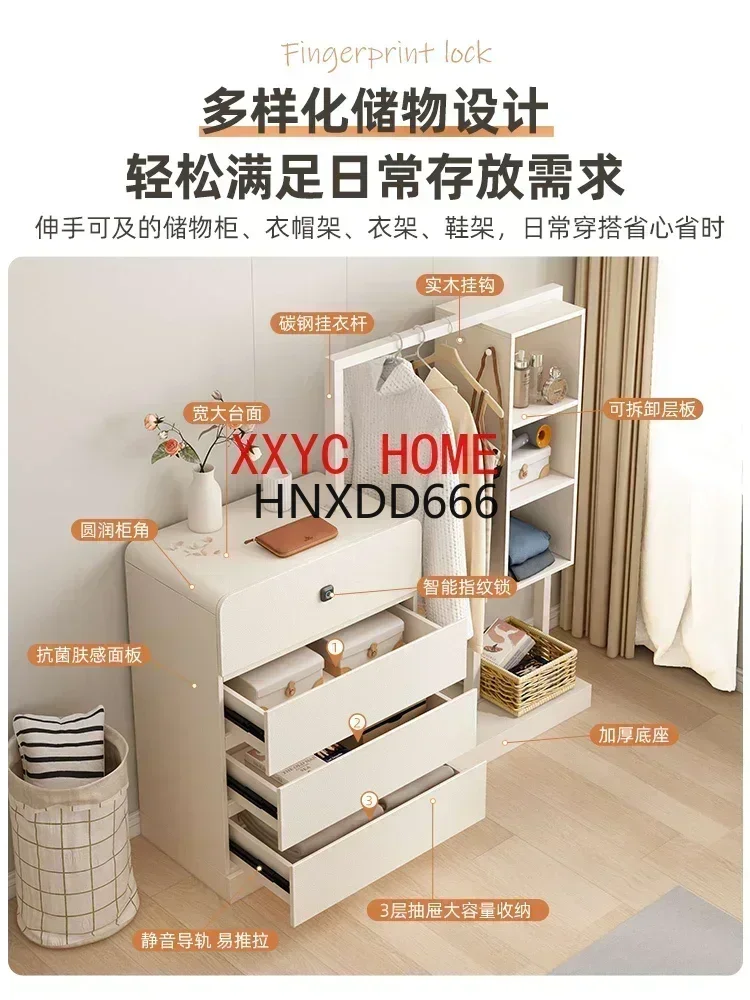 French Cream Style Tailstock Coat Rack Integrated Combination Light Luxury Side Cabinet