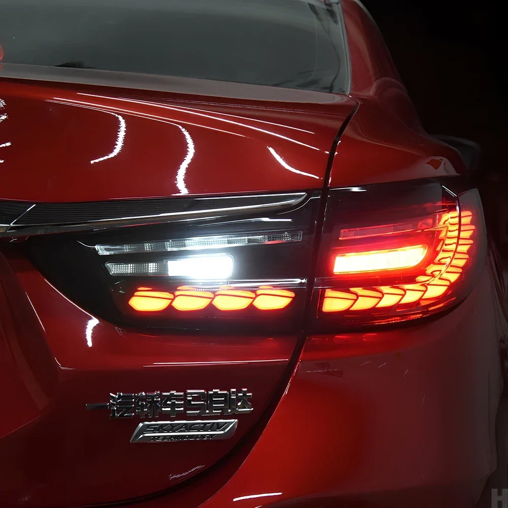 Модифицированные автомобильные задние фонари в сборе для Mazda Atenza 2014-2019, светодиодный автоматический задний фонарь, обновленный динамический дизайн с чешуей дракона, аксессуары