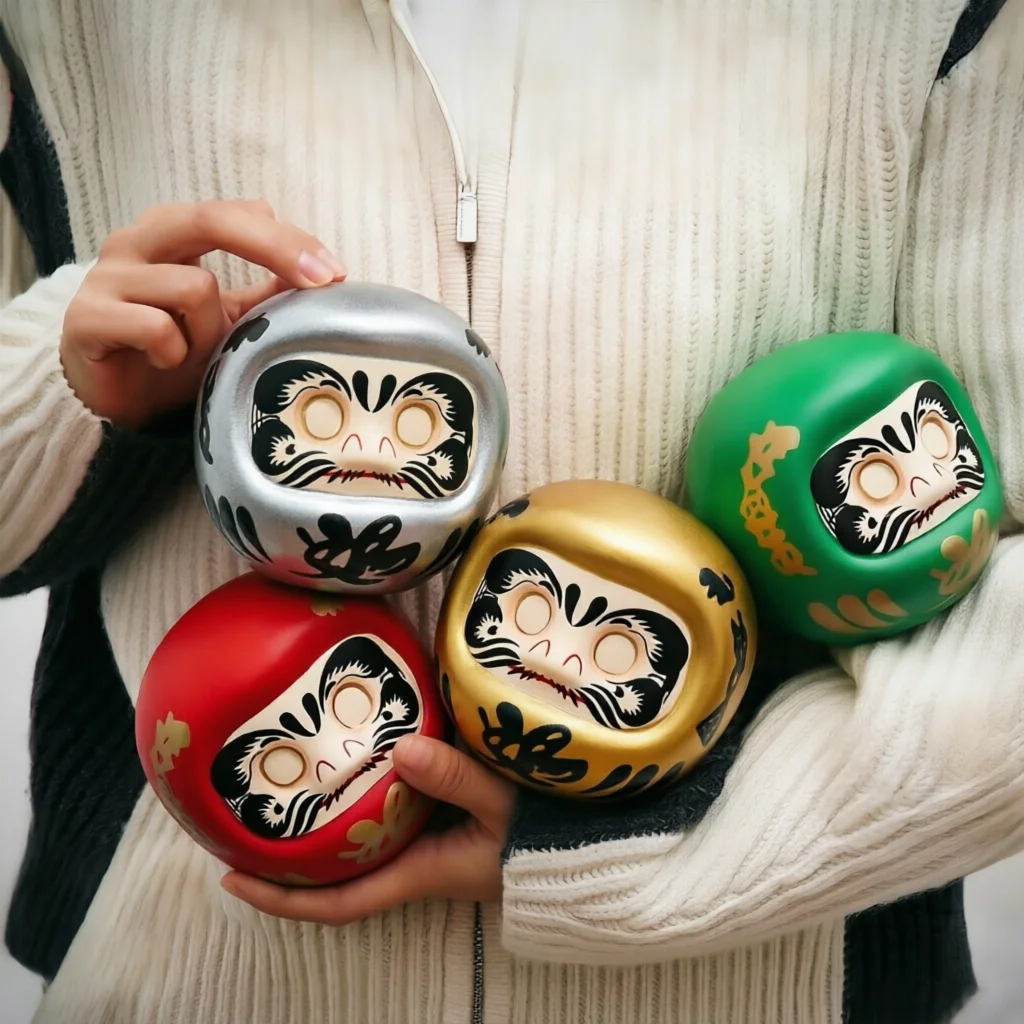 Japanese Ceramic Daruma Statue, Lucky Charm, Zen Ornament, Fengshui Figurine, Money Box, Home Tabletop Decoration, Gifts, 4