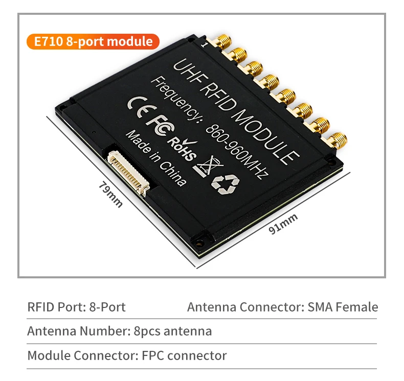 NONE UHF RFID Impinj E710 Modul Hochleistungsfähig Günstiger Preis Große Reichweite Vollfrequenz 860-960Mhz Leser- und Schreiber-Kit-Board 8