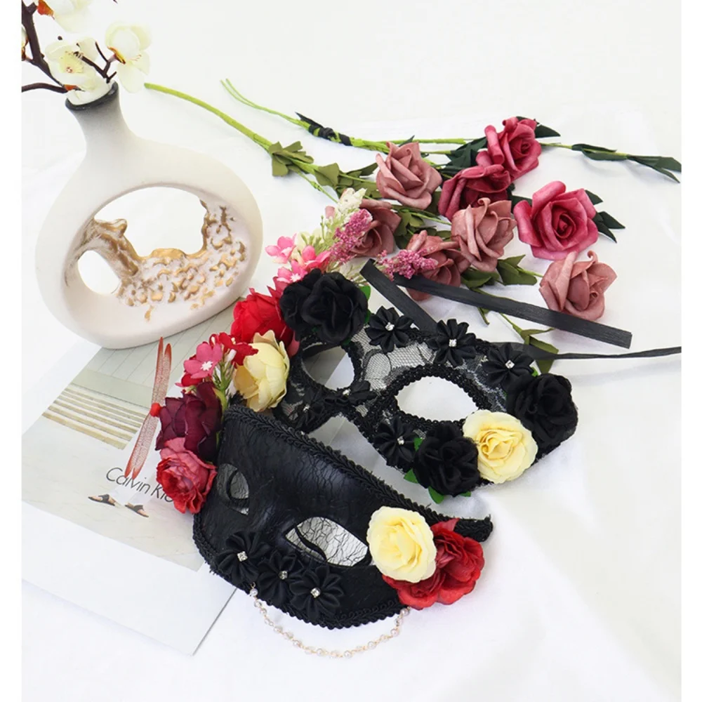 Gesimuleerde Rose Masker Maskerade Sexy Half Gezichtsmasker Vakantie Feest Rekwisieten Kostuum Accessoires Rollenspel Bloemen Masker