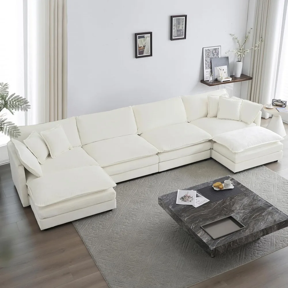 

Modern display large U-shaped sofa, oversized modular segmented sofa cloud sofa suitable for living rooms