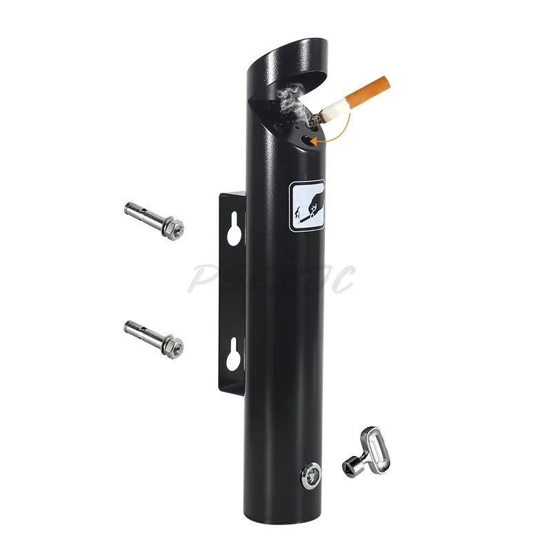Wall Mounted Ashtray Stainless Steel 304 Ashtray Column with Lock Creative Hotel Cigarette Butt Bucket - view 6