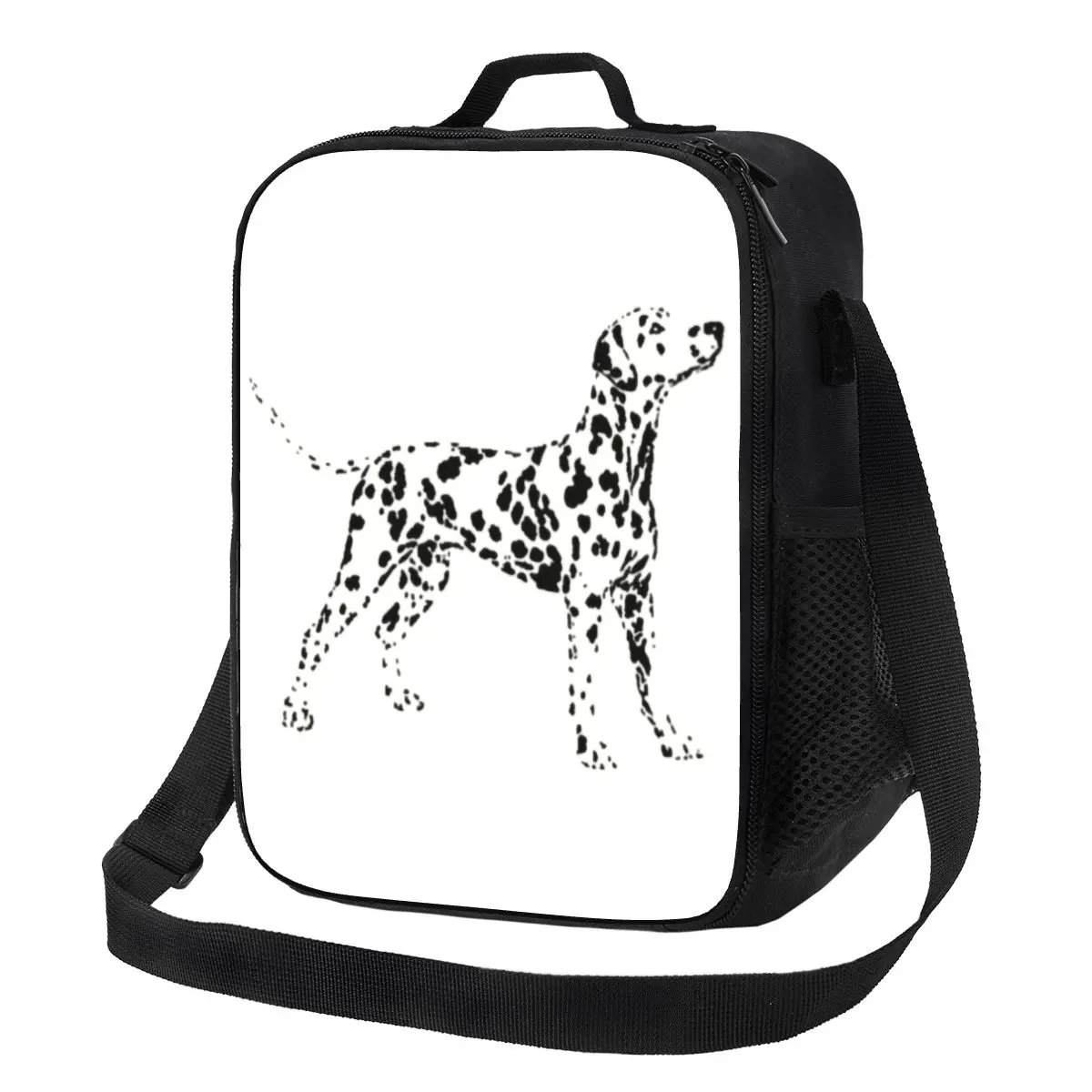 Kawaii Dalmatian Portable Lunch Boxes for Leopard Carriage Firehouse Plum Pudding Dog Thermal Insulated Lunch Bag Office Work