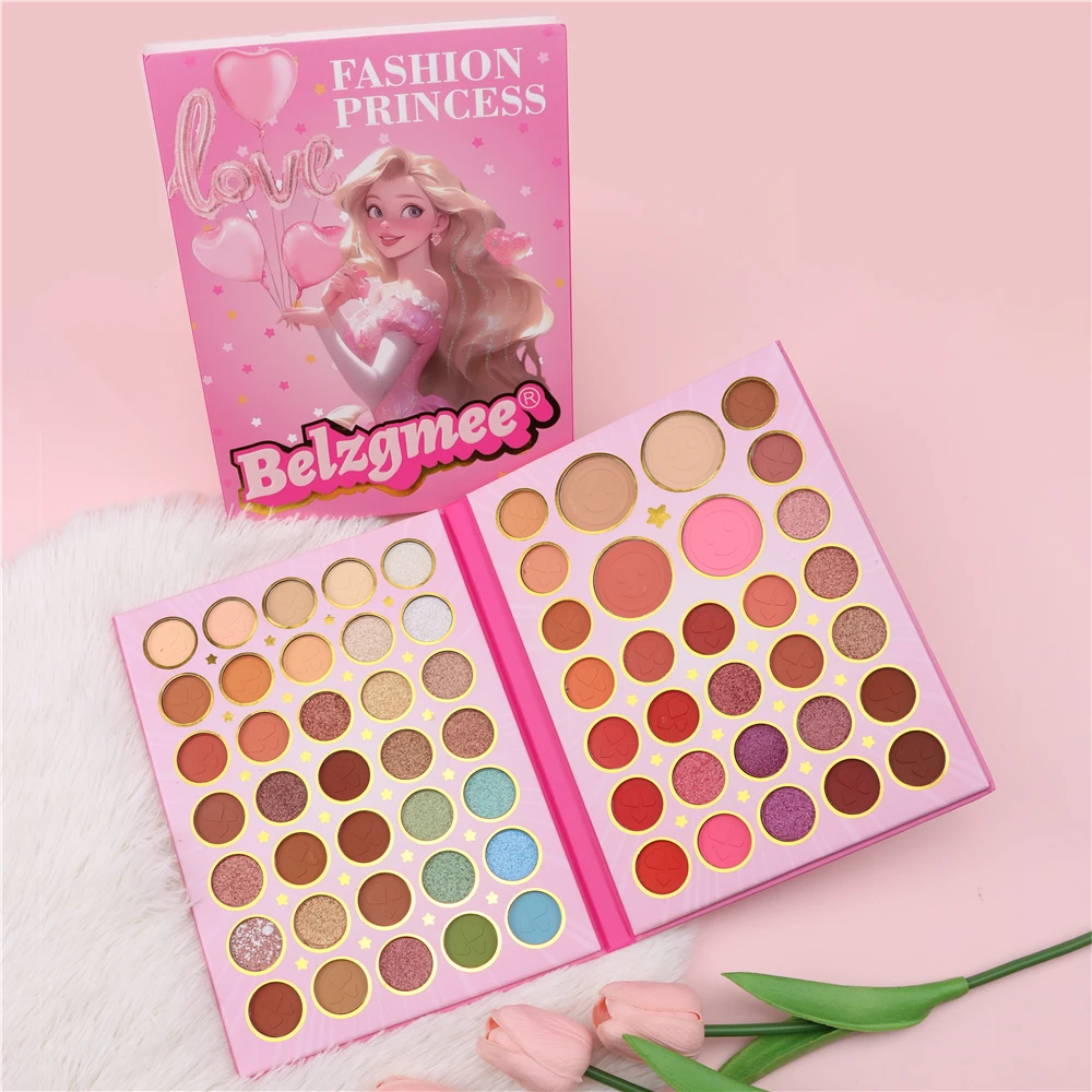 BELZGMEE 65 Colors Fashion Princess Matte Eye Shadow Palette Book Colorful Eyeshadow Pigments Professional Cosmetics for Eyes