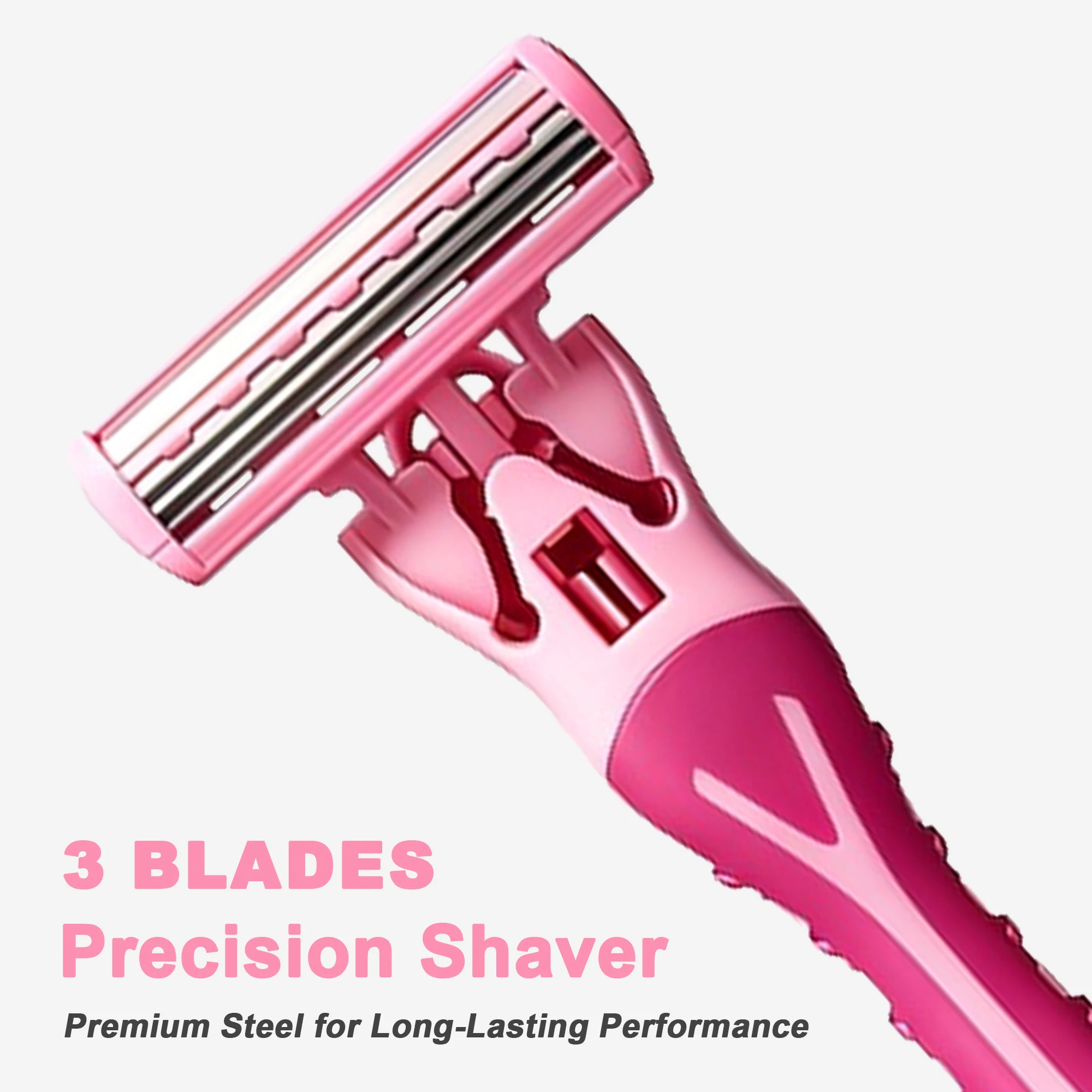 Women's Double-Handled 90-Blade Manual Razor Set, with Non-Slip Metal Handles and Durable Stainless Steel Construction