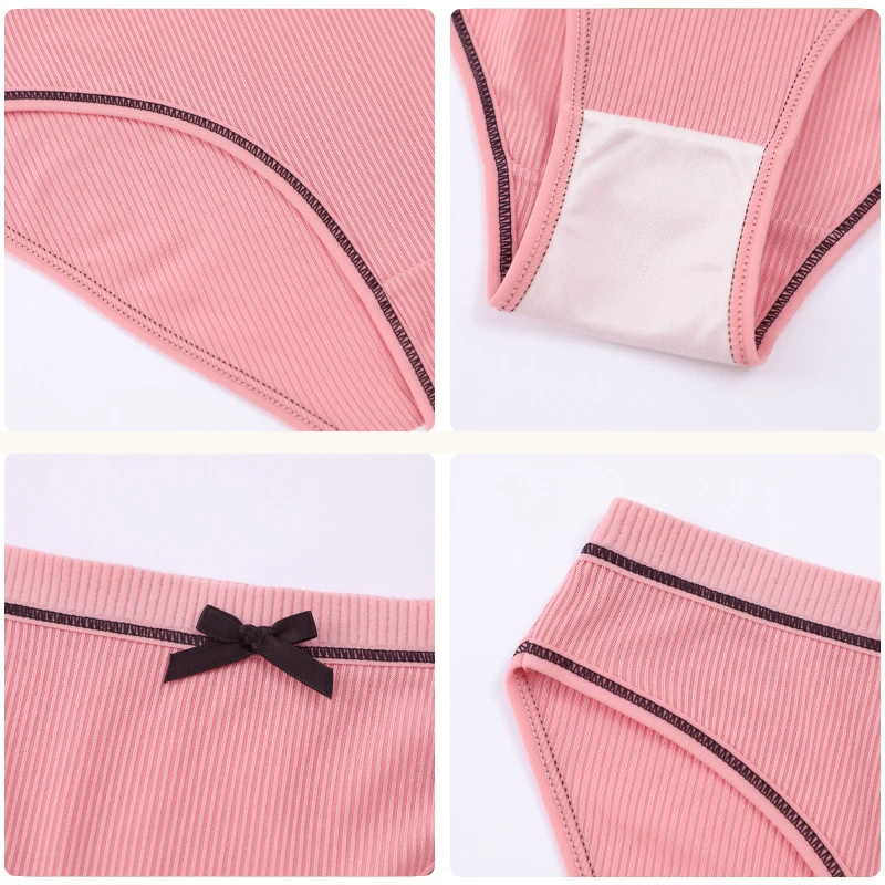 8 ks/sada sexy pruhované kalhotky pro ženy, bezešvé, roztomilé kalhotky s mašlí, nové měkké útulné kalhotky, moderní prodyšné spodní prádlo 2025 - náhled 4