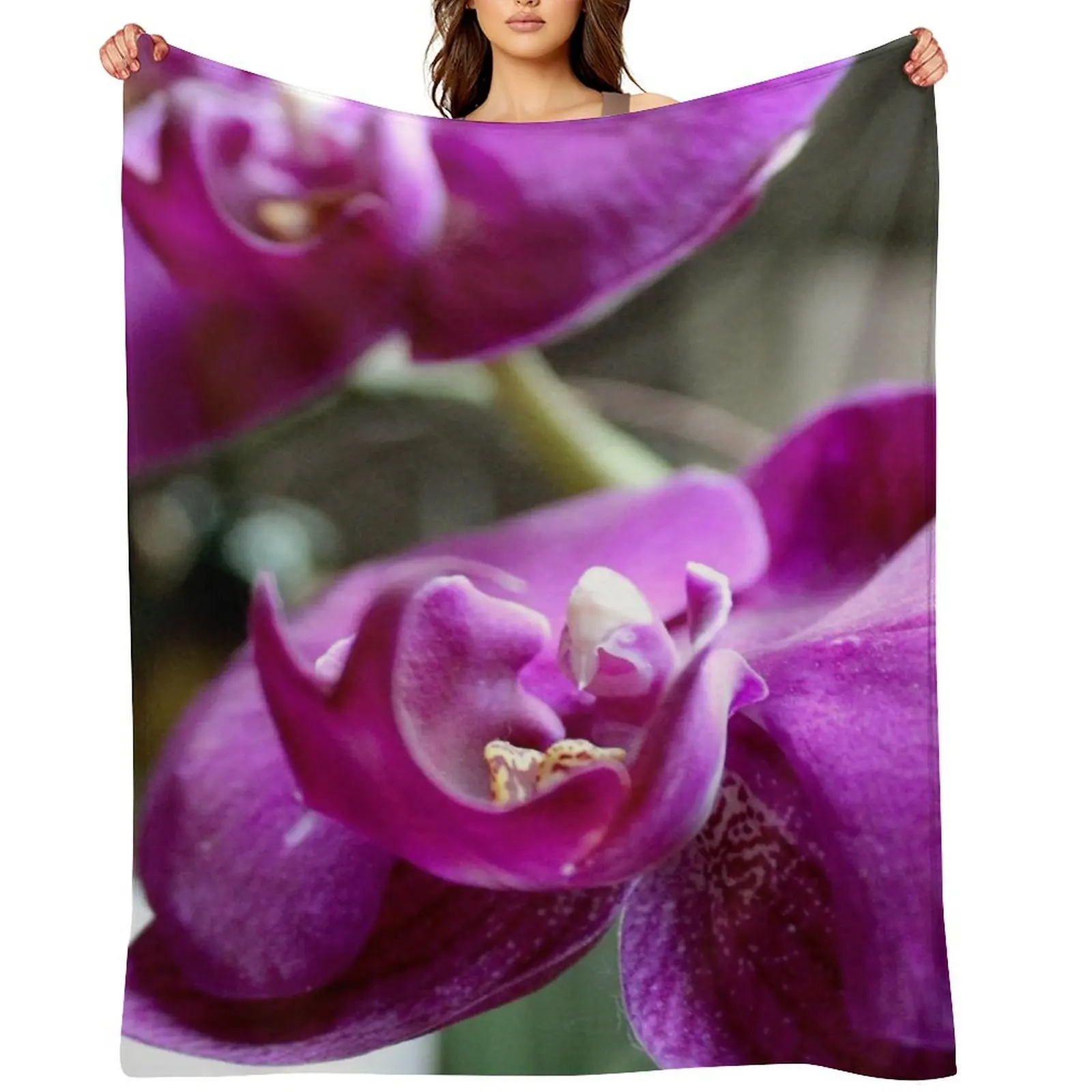 

Purple Orchid Throw Blanket Hair Giant Sofa Comforter Designers Blankets