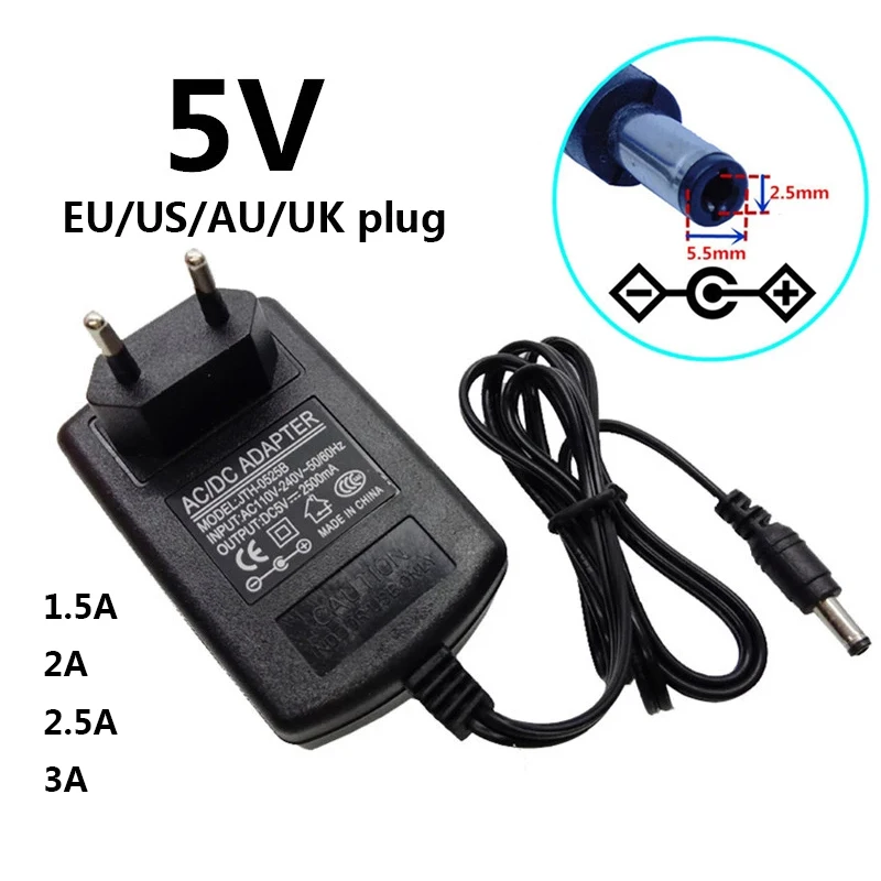 Adattatore di alimentazione universale DC 5 V 2A 5 V 3A alimentatore adattatore 5 V 1.5A adattatori AC/DC 2.5A 5 Volt trasportatore di commutazione