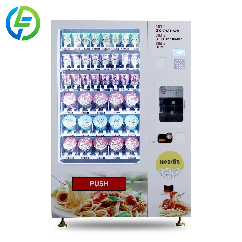 

Huge Capacity Instant Cup Noodle Ramen Vending Machine With Hot Water Device Remote Control