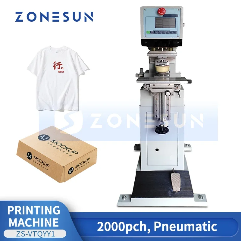 Zonesun Vertical Pad Printer Pad Printing Supplies Pneumatic Ink Transfer High-Precision Printing ZS-VTQYY1