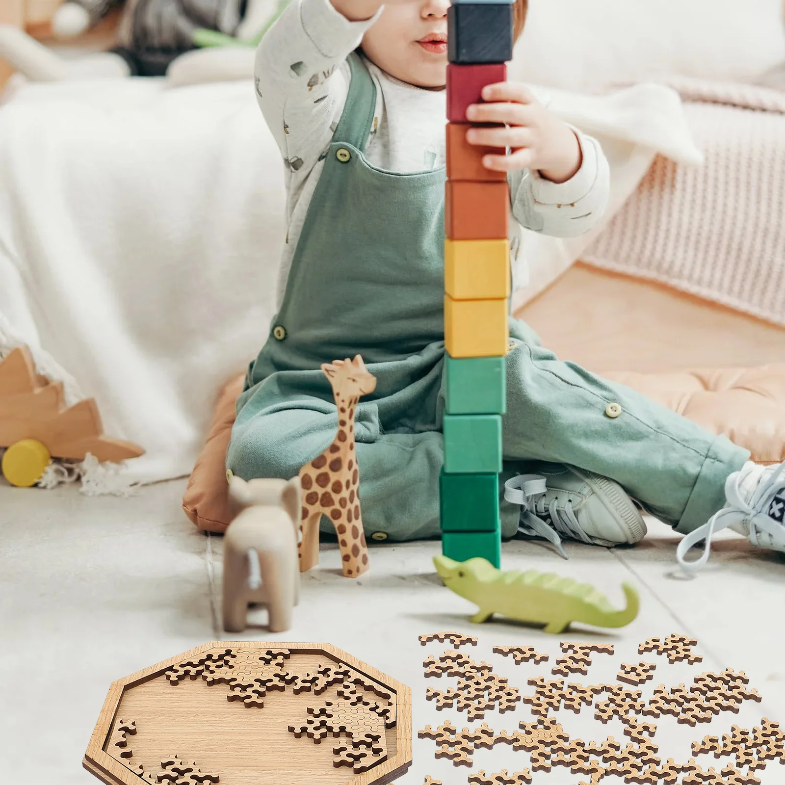 1-set houten puzzelspeelgoed, moeilijk puzzelspel voor volwassenen en kinderen, intellectuele hersenkraker, kerstverjaardagscadeau, houten