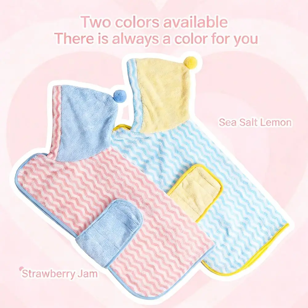 Cute Quick-drying Dog Bathrobe Absorbent Soft Pet Bath Towels Nightwear Pet Bathing Supplies Dog Towel for Small Large Dog