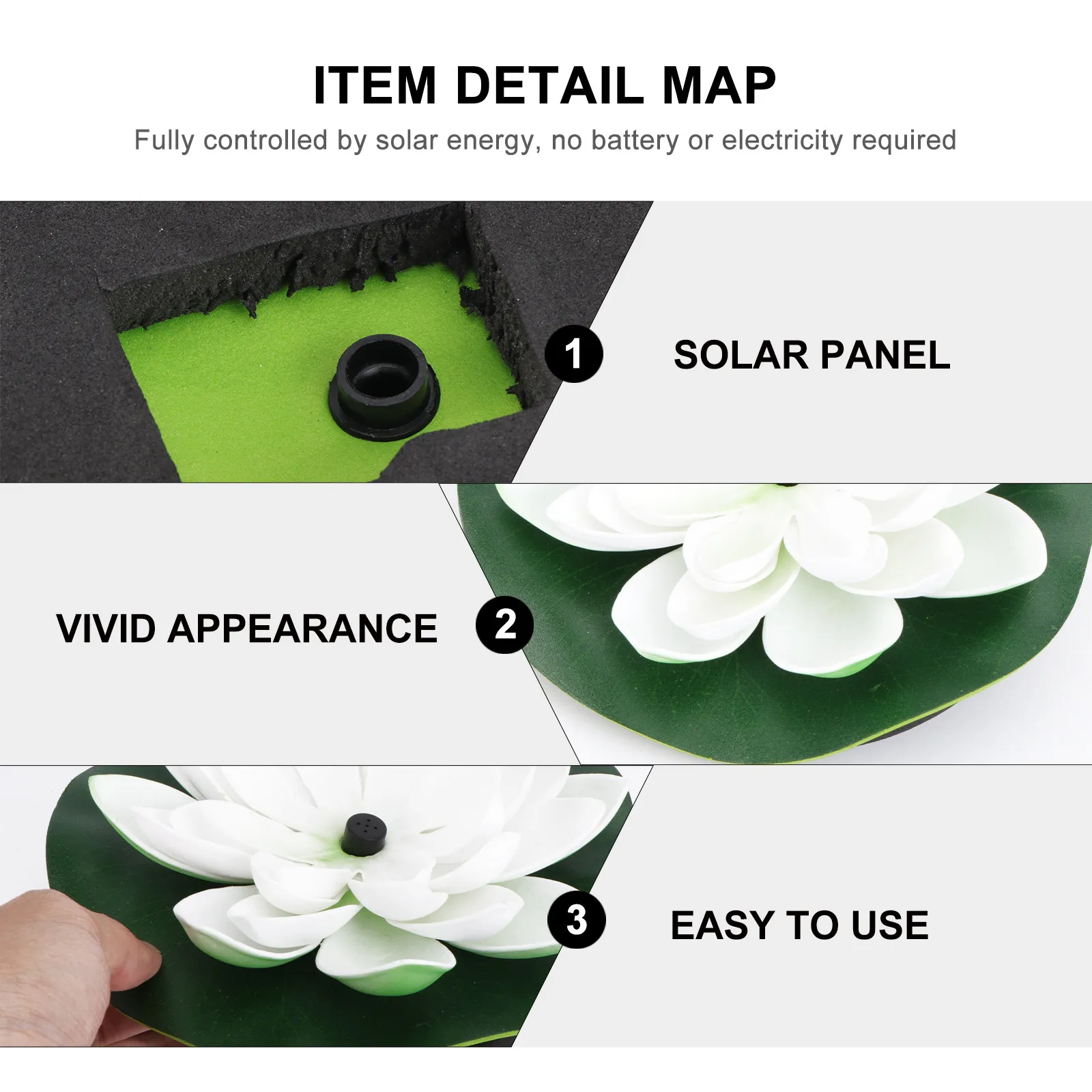 

1Pcs Solar Powered Lotus Shaped Fountain for Garden Pond Decor with 30-60Cm Spray Height Automatic Floating Water Pump Kit