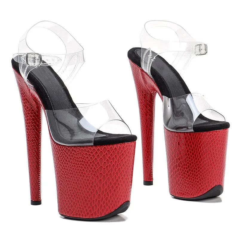 

Fashion 20CM/8inches PVC Upper Plating Platform Sexy High Heels Sandals Pole Dance Shoes 131