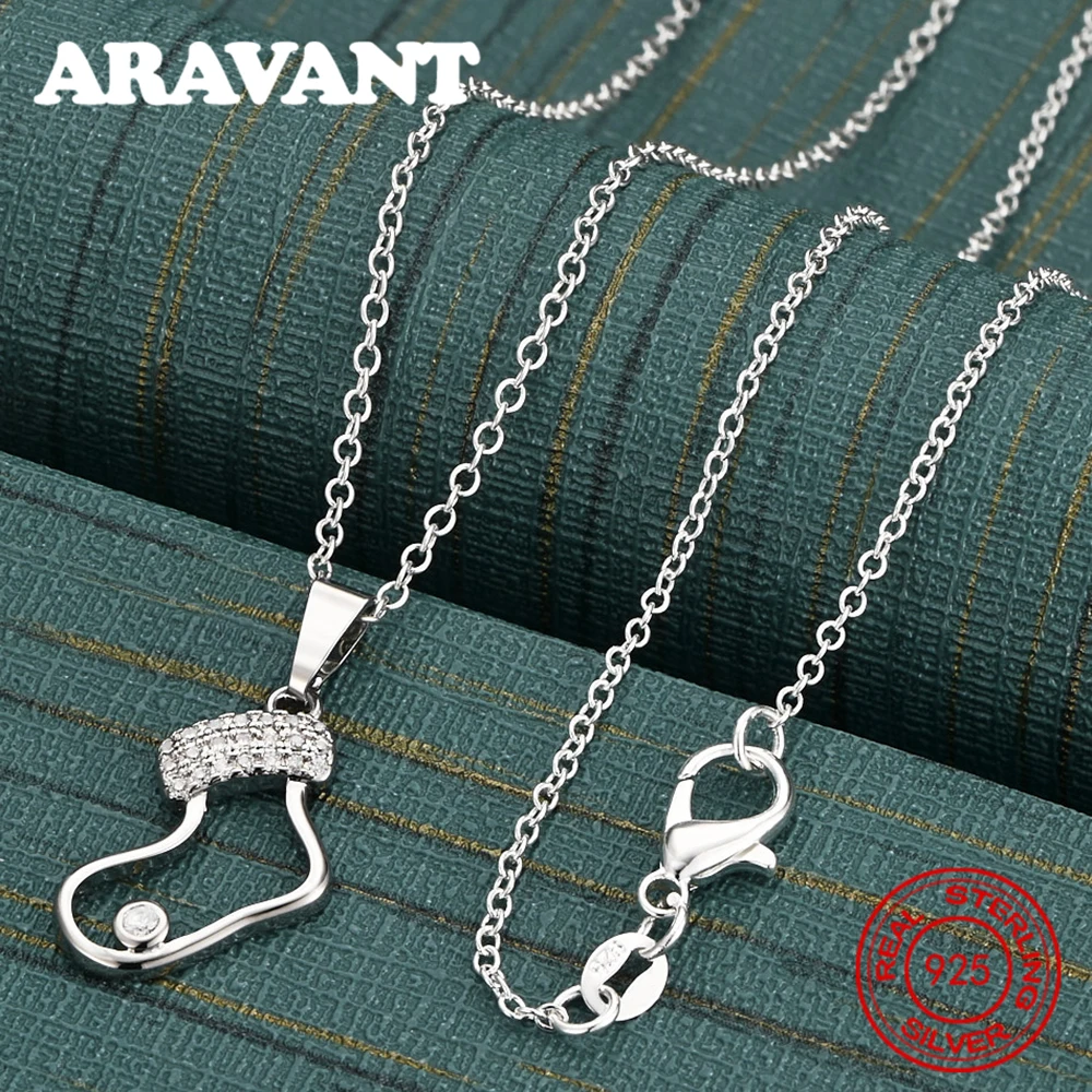 925 Sterling Silver Heart-Shaped Zircon Pendant Necklace Women'S Commuting Accessories Christmas Gift Jewelry