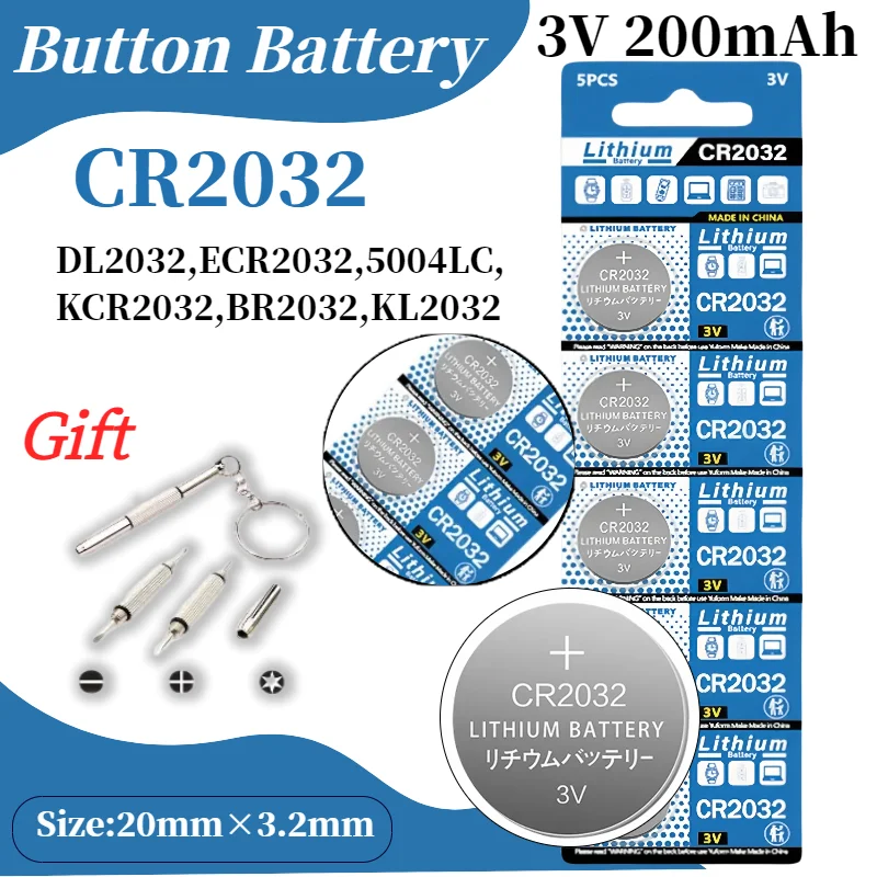 topCR2032 CR2025 CR2016 LR41 LR44 LR626 LR1130 3V Lithium Button Battery  for Watch Toy Calculator Car Remote Key