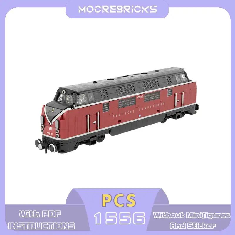 MOC 1/38 V200 Diesellokomotive Baukasten Motorisierter Europäischer Deutscher Retro Schwerer Express-Personenzug Bausteine für Erwachsene
